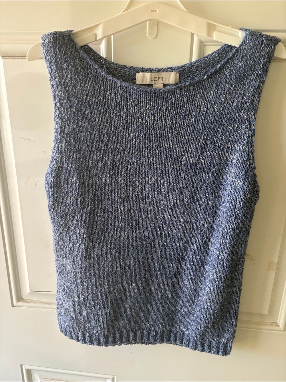LOFT Light Blue Knit Sleeveless Shell